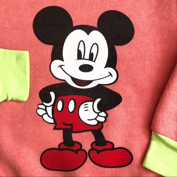 Mikey Mouse 2 Pieces Orange Fleece Set 4T - Picture 2 of 8